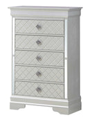 Verona 5-Drawers Chest, Silver Champagne