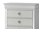 Verona 5-Drawers Chest, Silver Champagne