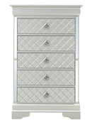 Verona 5-Drawers Chest, Silver Champagne