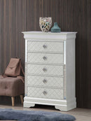 Verona 5-Drawers Chest, Silver Champagne
