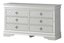 Verona 6-Drawers Dresser, Silver Champagne