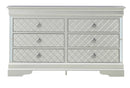 Verona 6-Drawers Dresser, Silver Champagne