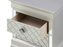 Verona 2-Drawers Nightstand, Silver Champagne