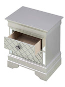 Verona 2-Drawers Nightstand, Silver Champagne