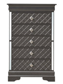 Verona 5-Drawers Chest, Metalic Black