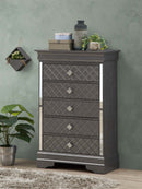 Verona 5-Drawers Chest, Metalic Black