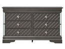 Verona 6-Drawers Dresser, Metalic Black