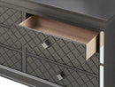 Verona 6-Drawers Dresser, Metalic Black