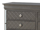 Verona 6-Drawers Dresser, Metalic Black