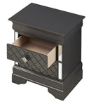 Verona 2-Drawers Nightstand, Metalic Black