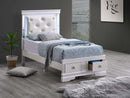 Verona Twin Storage Bed, Pearl