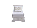Verona Twin Storage Bed, Pearl