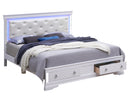 Verona King Storage Bed, Silver Champagne