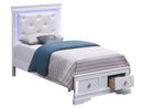 Verona Twin Storage Bed, Silver Champagne