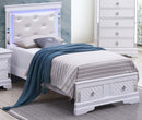 Verona Twin Storage Bed, Silver Champagne