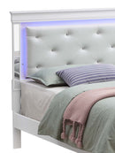 Verona Full Box Spring Bed w/Padded Headboard, Silver Champagne