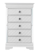 Verona 5-Drawers Chest, Silver Champagne