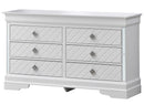 Verona 6-Drawers Dresser, Silver Champagne