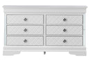 Verona 6-Drawers Dresser, Silver Champagne