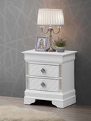 Verona 2-Drawers Nightstand, White