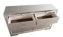 Alana 6-Drawers Dresser, Silver Champagne