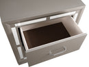 Alana 2-Drawers Nightstand, Silver Champagne
