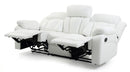 Daria 85in Reclining Sofa, White