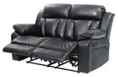 Daria 62in Reclining Loveseat, Black