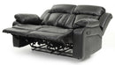 Daria 62in Reclining Loveseat, Black