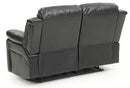 Daria 62in Reclining Loveseat, Black