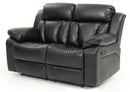 Daria 62in Reclining Loveseat, Black