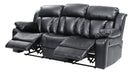 Daria 85in Reclining Sofa, Black