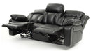 Daria 85in Reclining Sofa, Black