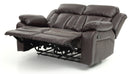 Daria 62in Reclining Loveseat, Dark Brown