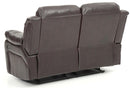 Daria 62in Reclining Loveseat, Dark Brown