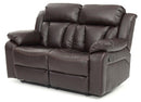 Daria 62in Reclining Loveseat, Dark Brown