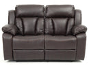 Daria 62in Reclining Loveseat, Dark Brown