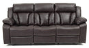 Daria 85in Reclining Sofa, Dark Brown