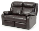 Ward 55in Reclining Loveseat, Dark Brown