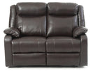 Ward 55in Reclining Loveseat, Dark Brown