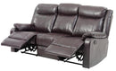 Ward 76in Reclining Sofa, Dark Brown