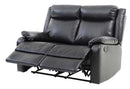 Ward 55in Reclining Loveseat, Black