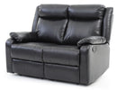Ward 55in Reclining Loveseat, Black