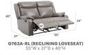 Ward 55in Reclining Loveseat, Gray
