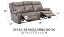 Ward 76in Reclining Sofa, Gray