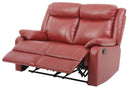 Ward 55in Reclining Loveseat, Red