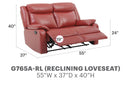 Ward 55in Reclining Loveseat, Red