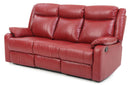 Ward 76in Reclining Sofa, Red