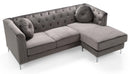 Pompano 83in Sofa Chaise, Dark Gray