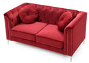 Pompano 62in Loveseat, Burgundy